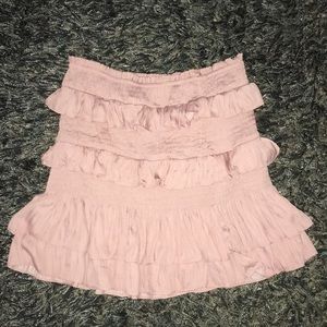 Soft pink ruffle skirt